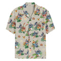 Men's Disney Stitch Tropical Button Up Woven