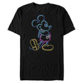 Men's Disney Bright Neon Mickey Mouse Outline T-Shirt